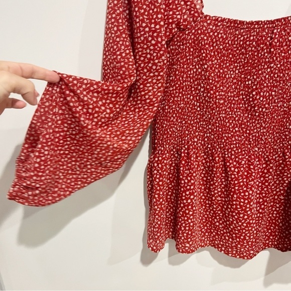 NWT Madewell (Re)sourced Georgette Lucie Smocked Peplum Top in Batik Vine - Picture 5 of 7